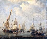 willem van de velde  the younger Ships in a calm oil